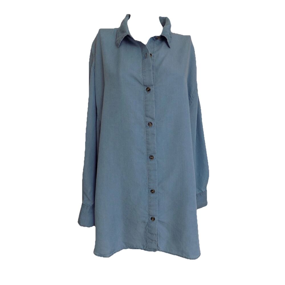 Cavalini chambray blouse womens size XL